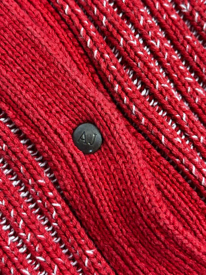 2000s Armani Red Wool Buttoned Sweater ZKbXecW 9