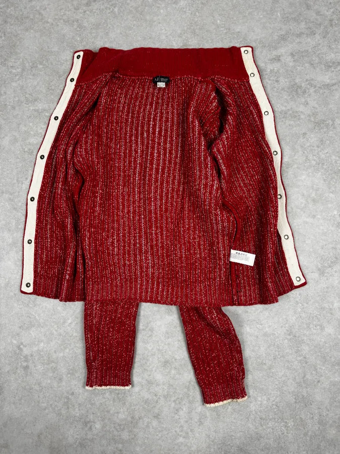 2000s Armani Red Wool Buttoned Sweater ZKbXecW 6