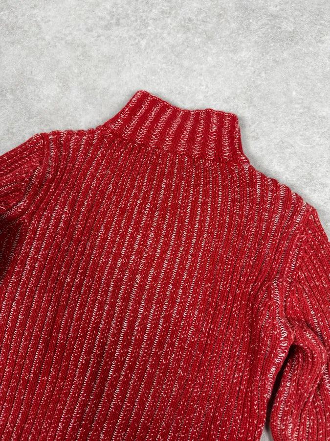 2000s Armani Red Wool Buttoned Sweater ZKbXecW 5