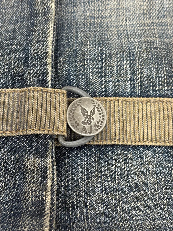 2000s Armani Samurai Asymmetrical Zip Denim Jacket IKdGdEe 11