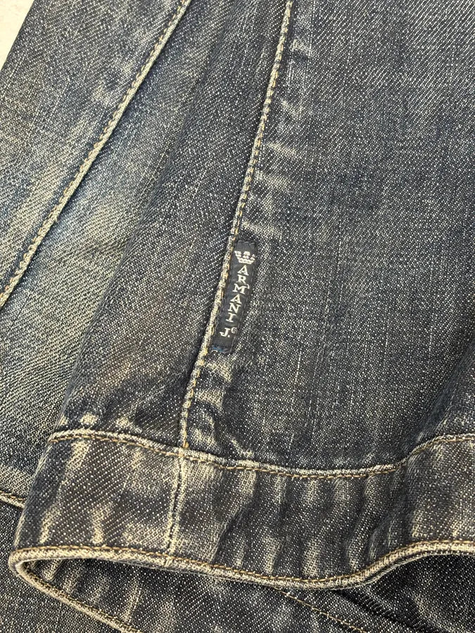 2000s Armani Samurai Asymmetrical Zip Denim Jacket IKdGdEe 10