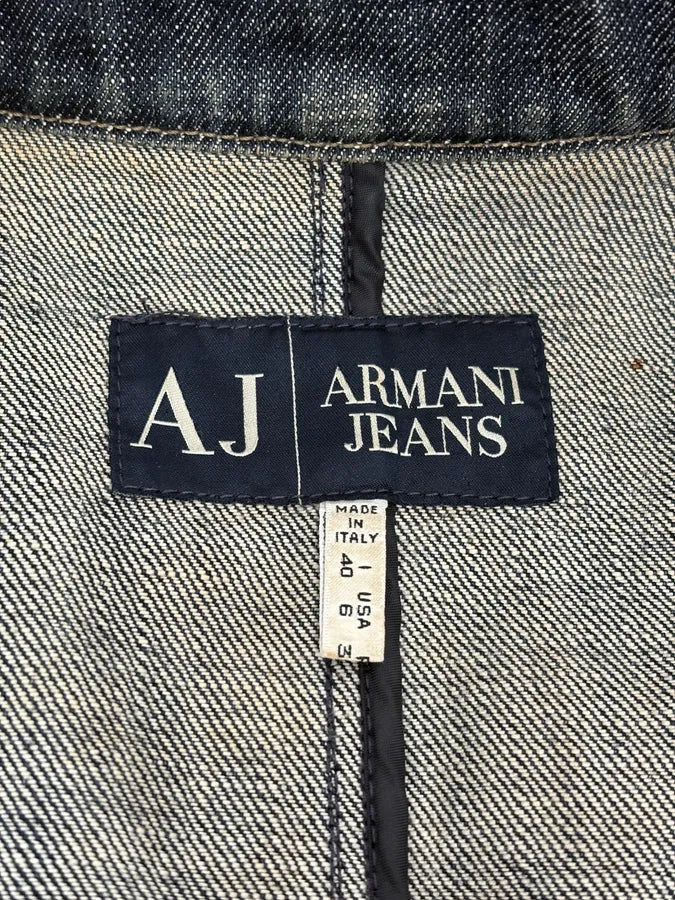 2000s Armani Samurai Asymmetrical Zip Denim Jacket IKdGdEe 12