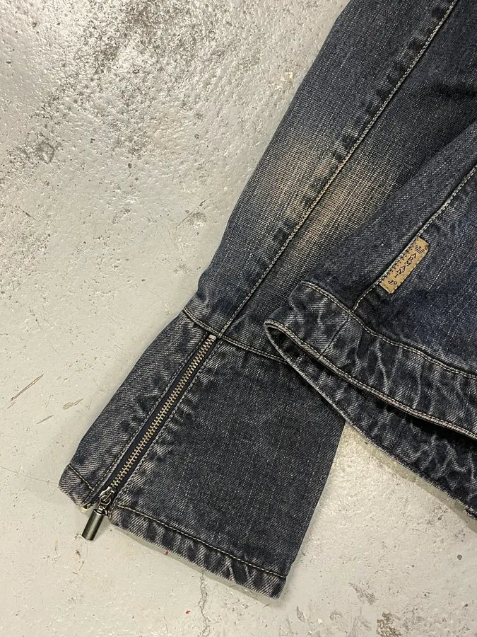2000s Armani Samurai Blue Faded Denim Jacket bvUztcC 7