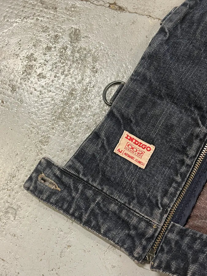 2000s Armani Samurai Blue Faded Denim Jacket bvUztcC 9