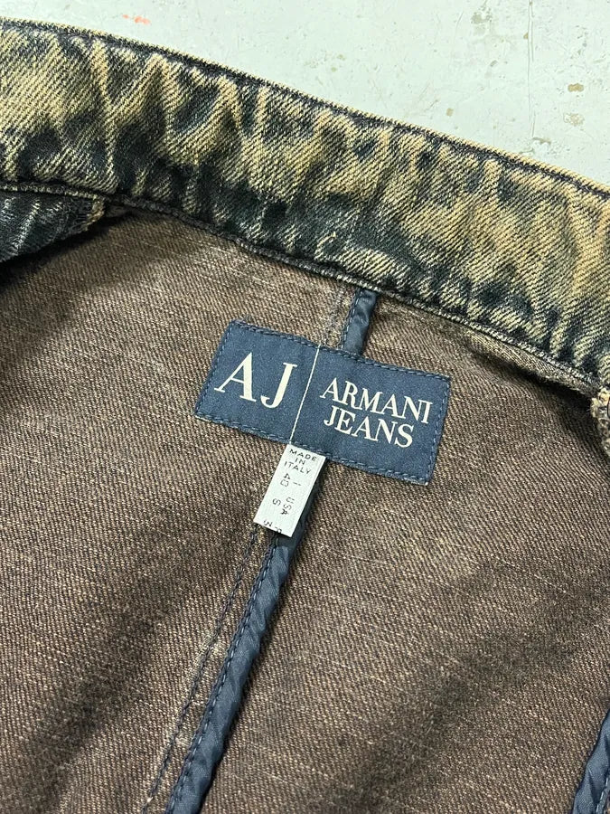 2000s Armani Samurai Faded Blue Washed Denim Jacket RkFMIib 7