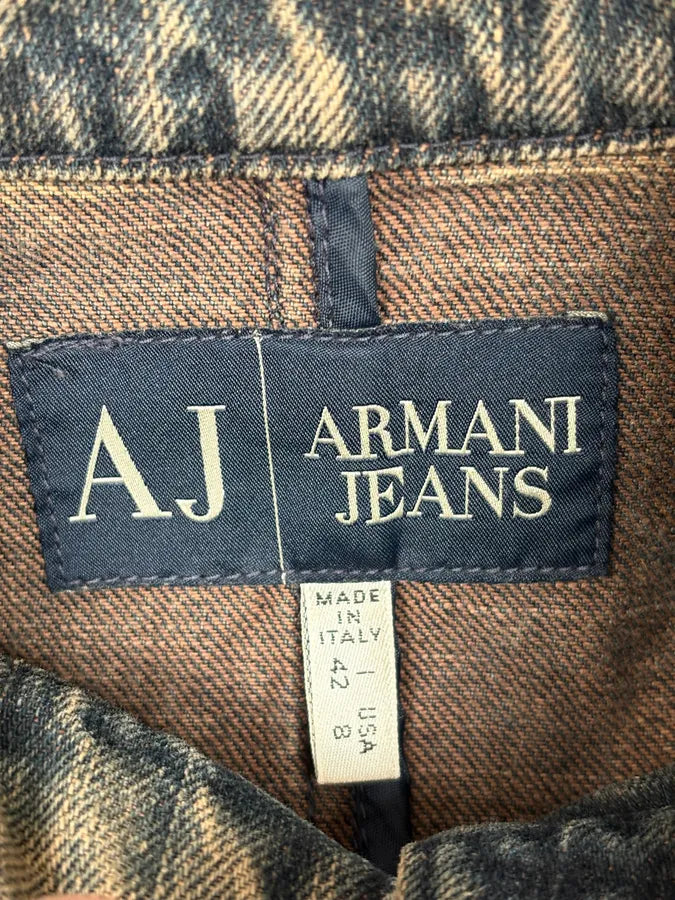 2000s Armani Samurai Faded Denim Jacket ocNaIVf 9