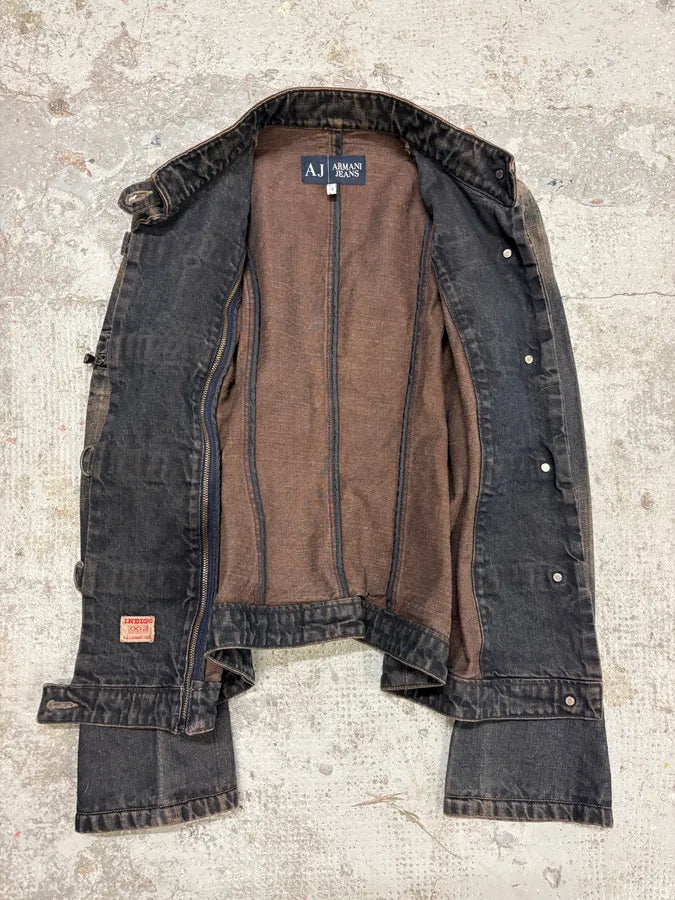 2000s Armani Samurai Faded Denim Jacket qVEQXfv 4