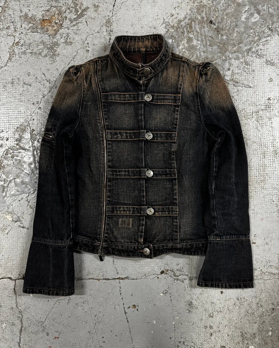 2000s Armani Samurai Faded Denim Jacket oiPfosh 0