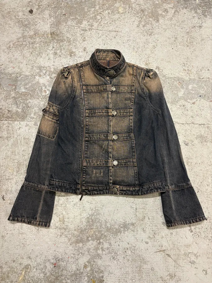 2000s Armani Samurai Faded Denim Jacket FhDJNZb 0