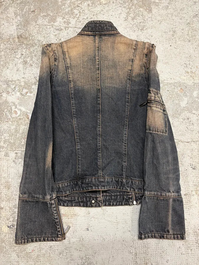 2000s Armani Samurai Faded Denim Jacket FhDJNZb 1