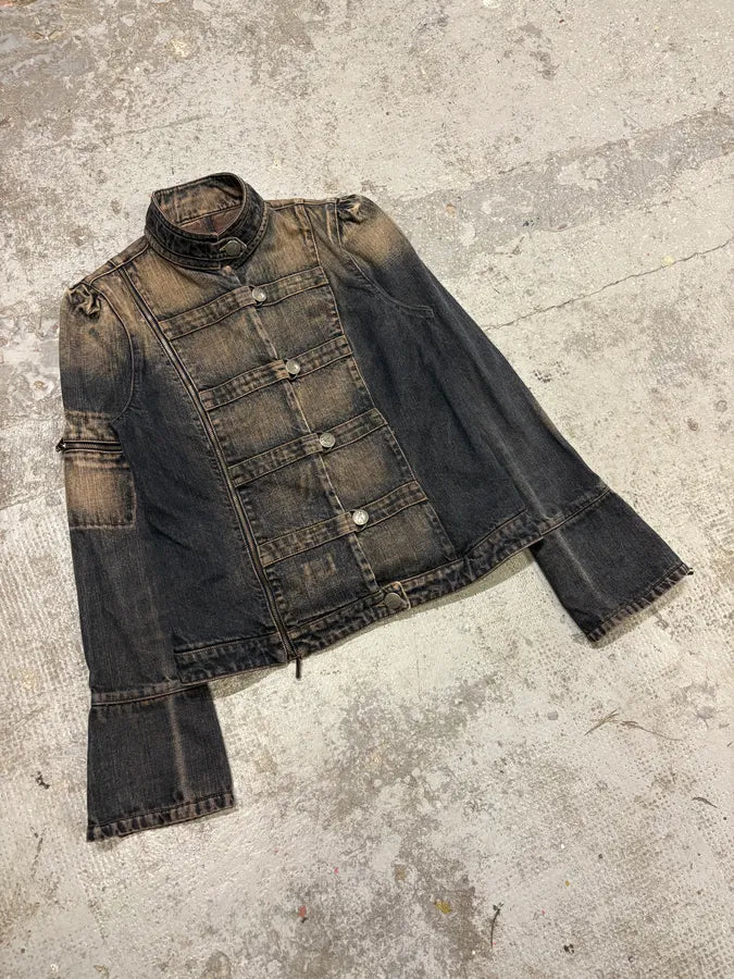 2000s Armani Samurai Faded Denim Jacket FhDJNZb 2
