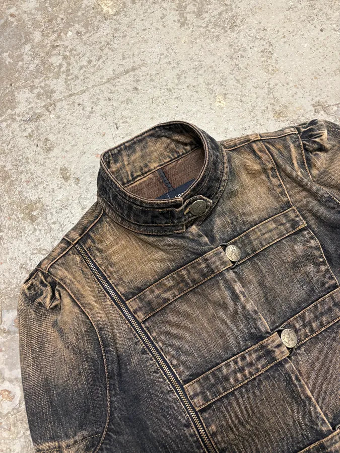 2000s Armani Samurai Faded Denim Jacket FhDJNZb 3