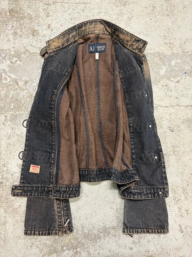2000s Armani Samurai Faded Denim Jacket FhDJNZb 5