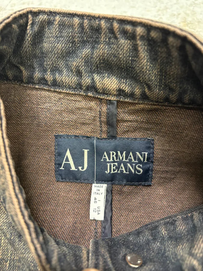 2000s Armani Samurai Faded Denim Jacket qVEQXfv 7