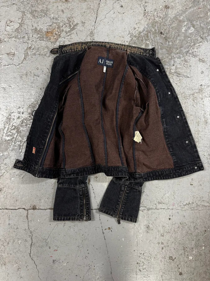 2000s Armani Samurai Faded Denim Jacket oiPfosh 6