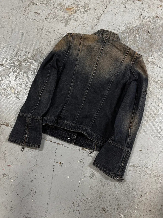 2000s Armani Samurai Faded Denim Jacket oiPfosh 5