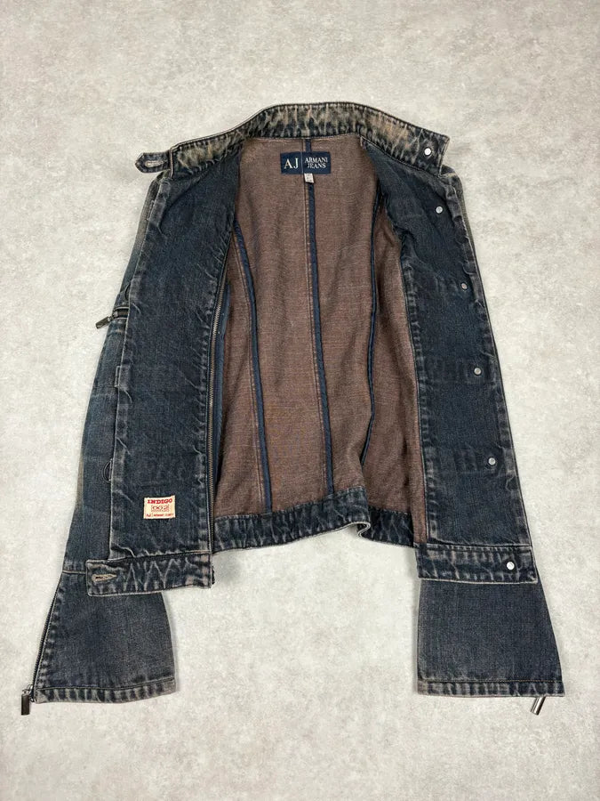 2000s Armani Samurai Faded Denim Jacket ocNaIVf 6