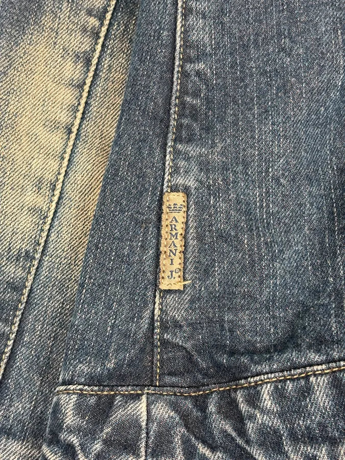 2000s Armani Samurai Faded Denim Jacket ocNaIVf 8