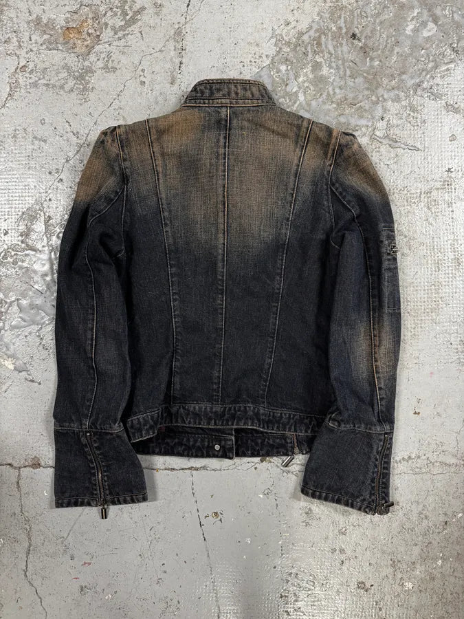 2000s Armani Samurai Faded Denim Jacket oiPfosh 3