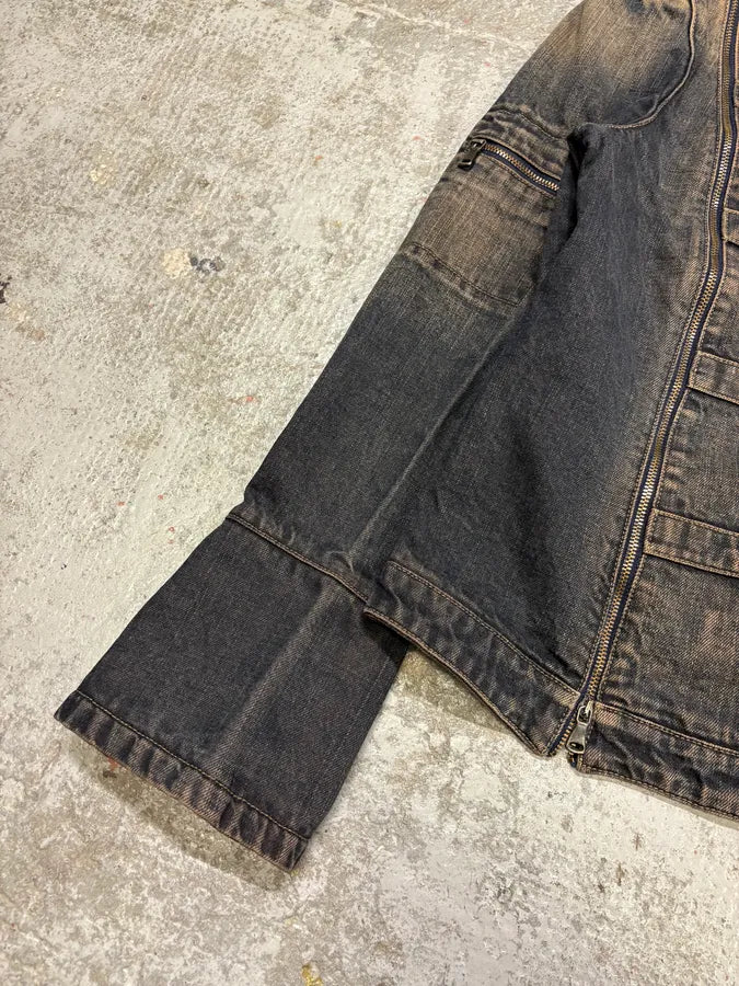 2000s Armani Samurai Faded Denim Jacket qVEQXfv 5