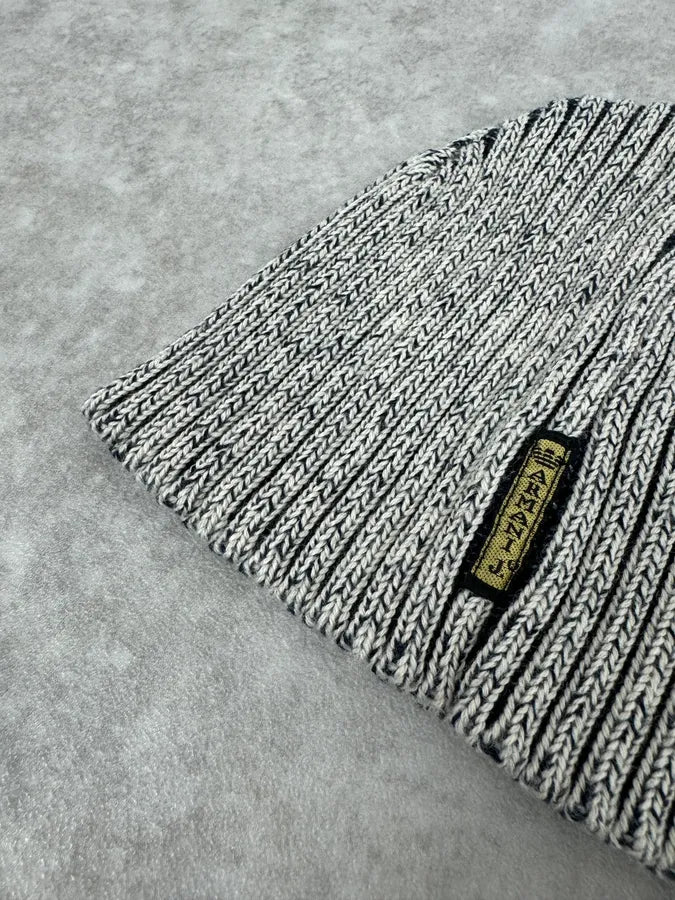 2000s Armani Scarf & Beanie White Painted Effect Set zgKJQqn 5