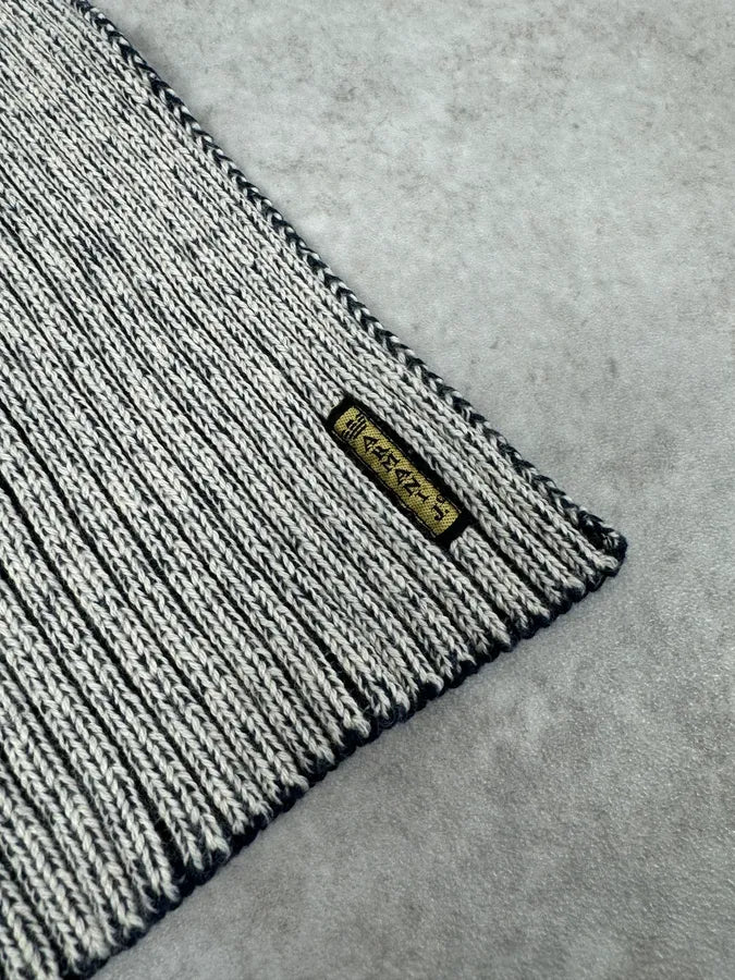 2000s Armani Scarf & Beanie White Painted Effect Set zgKJQqn 6