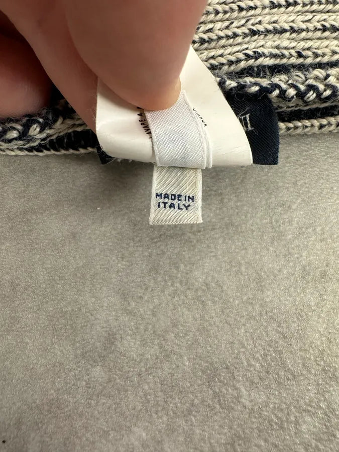 2000s Armani Scarf & Beanie White Painted Effect Set zgKJQqn 8