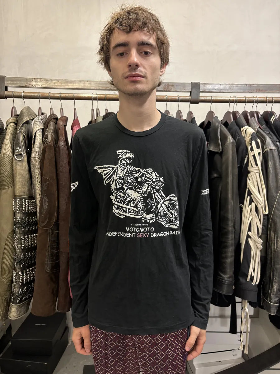 2000s Armani Sexy Dragon Raider Black Longsleeves pNyqhEk 2