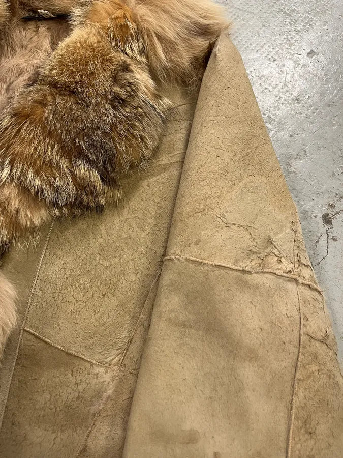 2000s Armani Shearling Fur Beige Jacket DTmnRDU 4