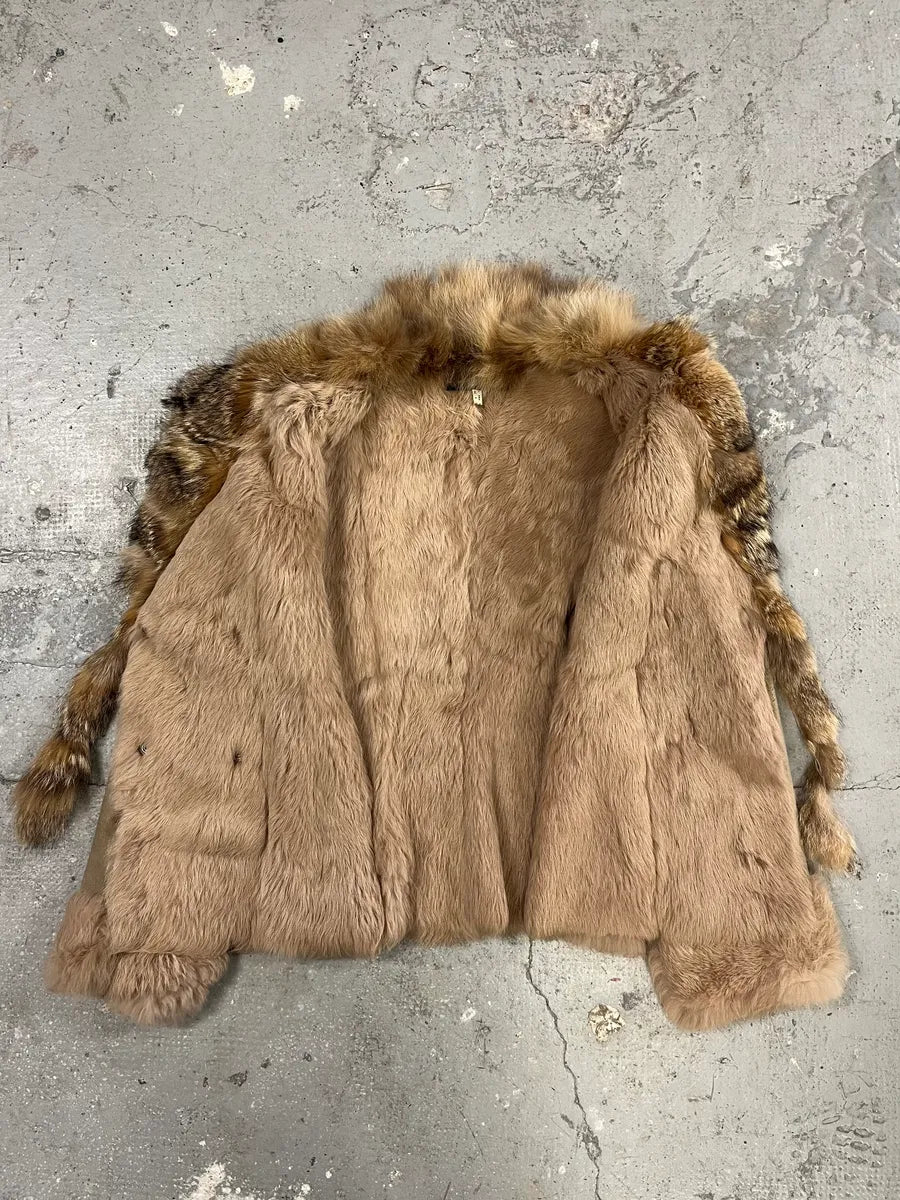 2000s Armani Shearling Fur Beige Jacket DTmnRDU 5
