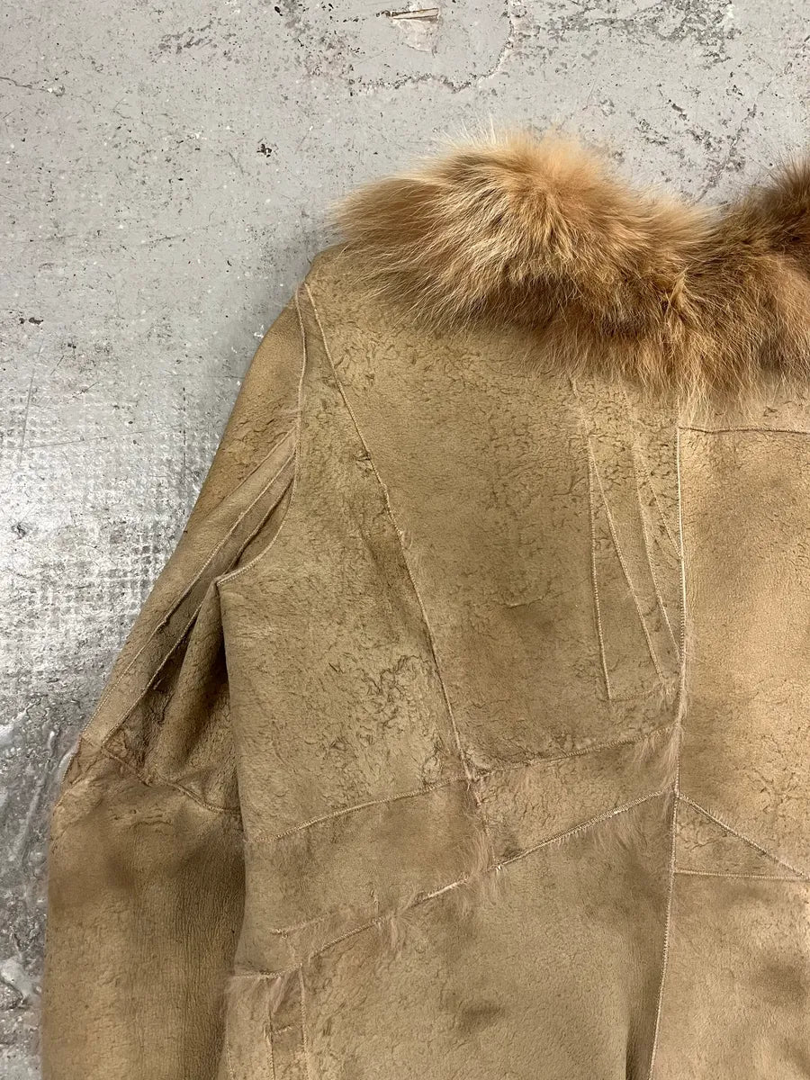 2000s Armani Shearling Fur Beige Jacket DTmnRDU 7