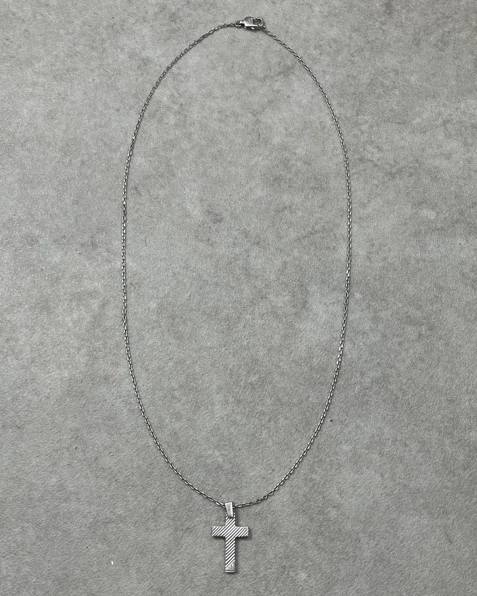 2000s Armani Silver Cross Necklace ulkSwIU 0