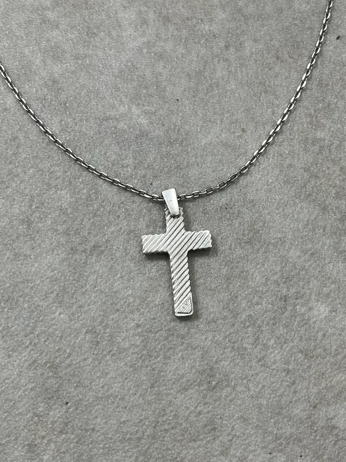 2000s Armani Silver Cross Necklace ulkSwIU 2