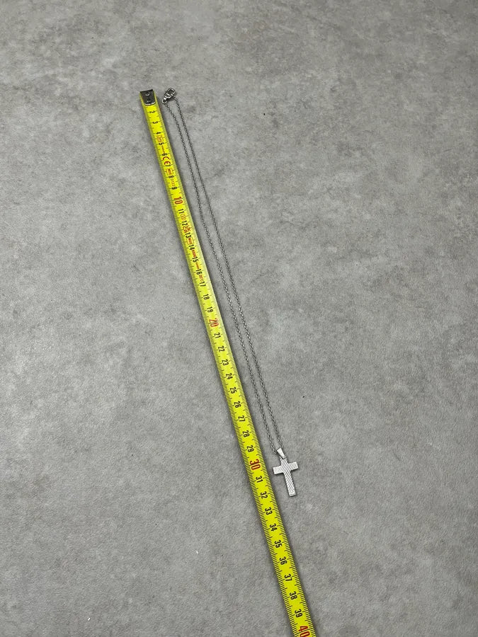 2000s Armani Silver Cross Necklace ulkSwIU 6