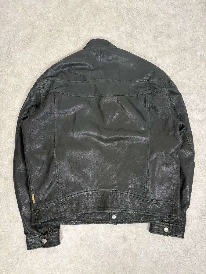 2000s Armani Spy Black Leather Jacket MyKwpeE 5