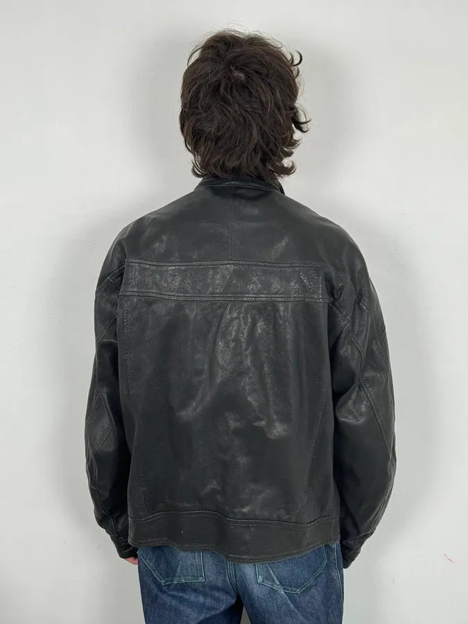 2000s Armani Spy Black Leather Jacket MyKwpeE 2