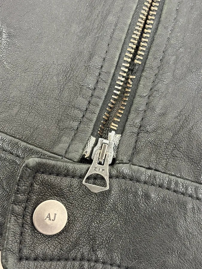 2000s Armani Spy Black Leather Jacket MyKwpeE 9
