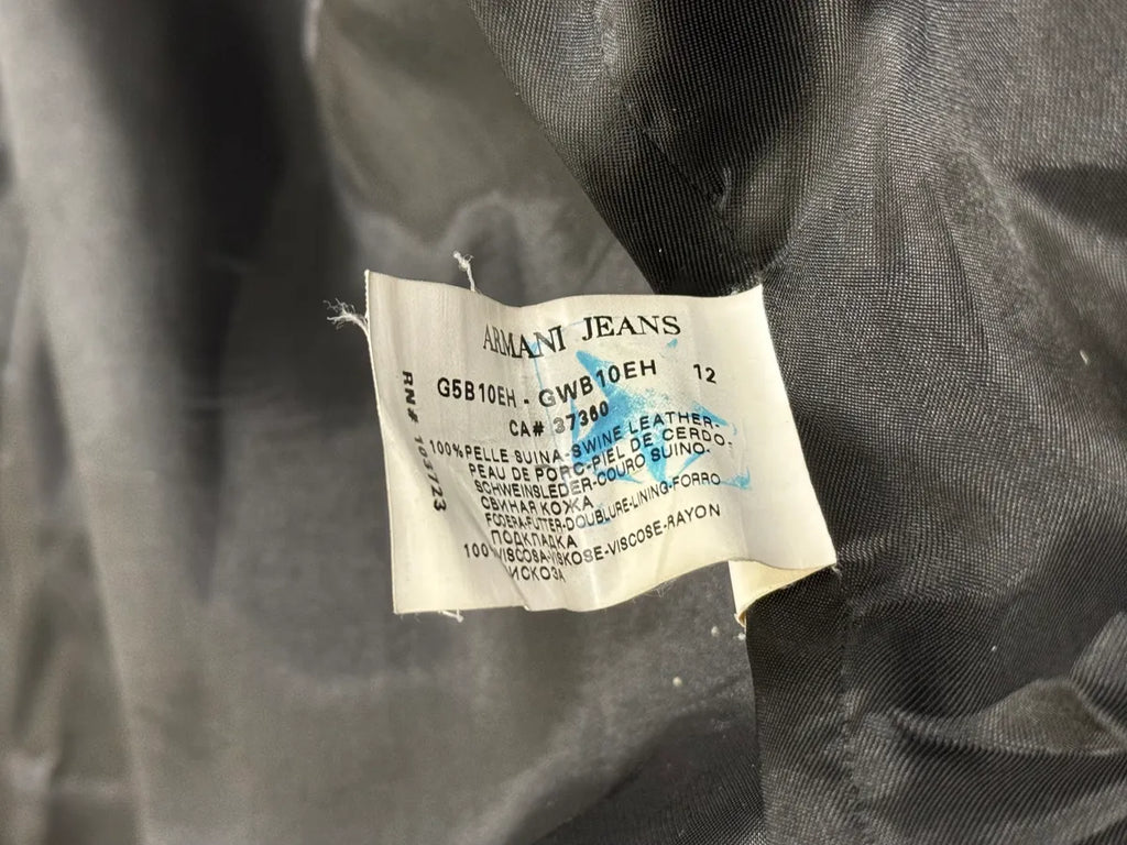 2000s Armani Technical Black Suede Leather Jacket wpQvEyS 9