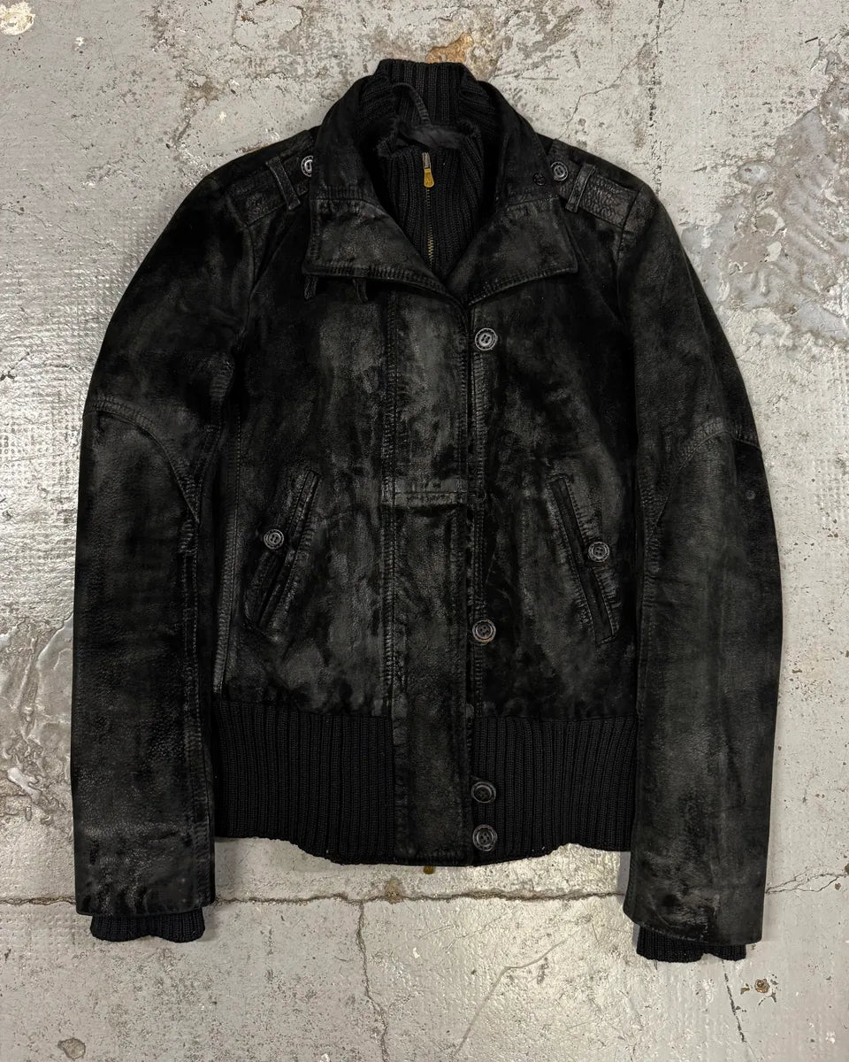 2000s Armani Technical Black Suede Leather Jacket wpQvEyS 0
