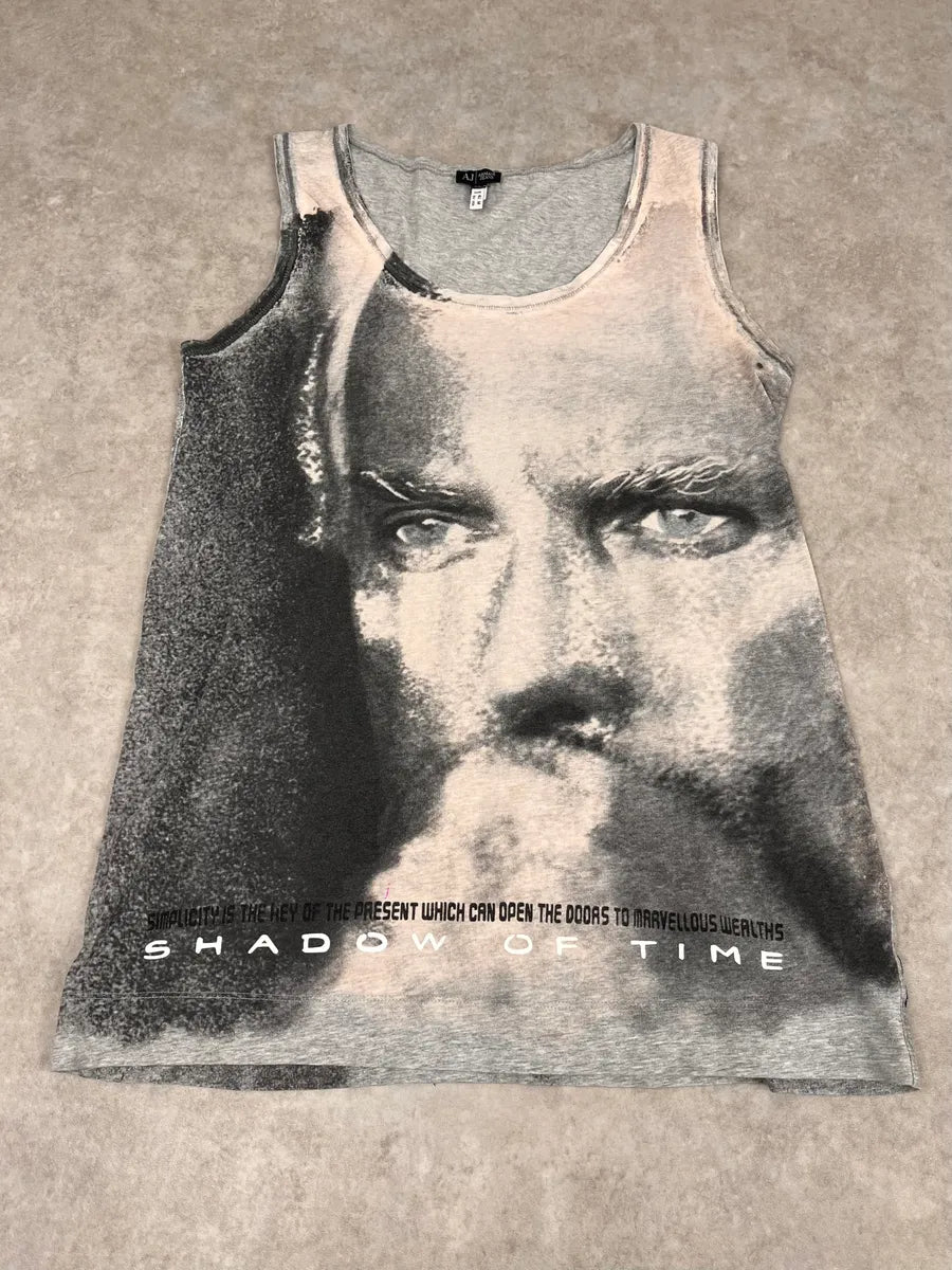 2000s Armani The Founder Blue Eyes Giorgio Grey Tank Top URRqDUY 0