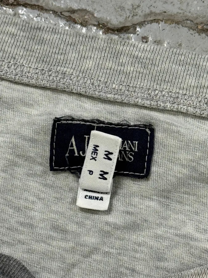 2000s Armani The Founder Giorgio Armani Print Grey T-Shirt wjPSpVQ 8
