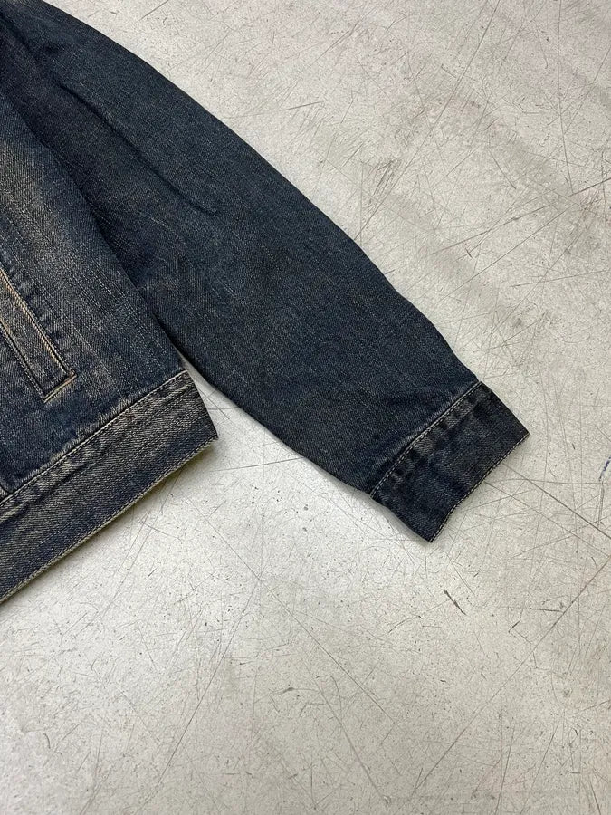 2000s Armani Trucker Blue Faded Denim Jacket CdgVDNN 5