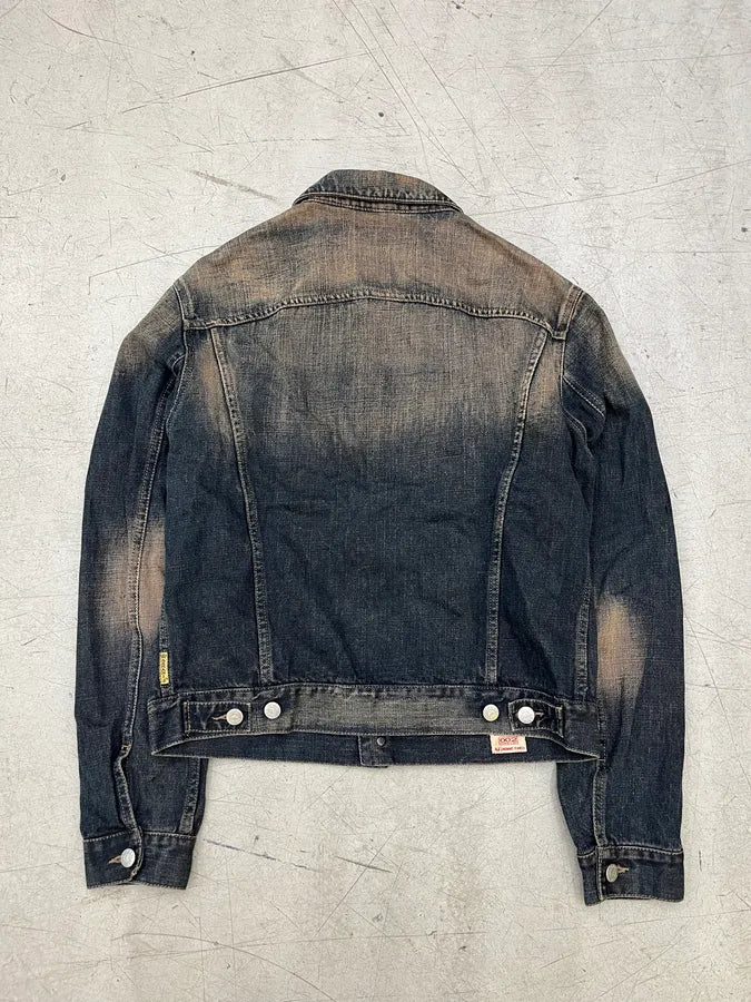 2000s Armani Trucker Blue Faded Denim Jacket CdgVDNN 6