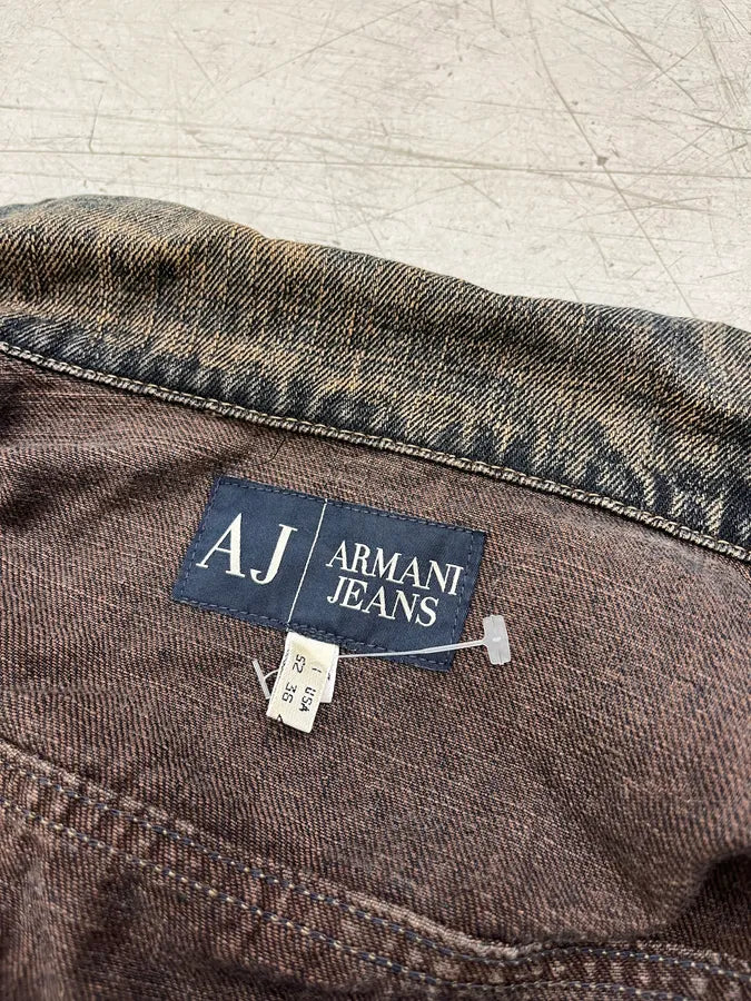 2000s Armani Trucker Blue Faded Denim Jacket CdgVDNN 7