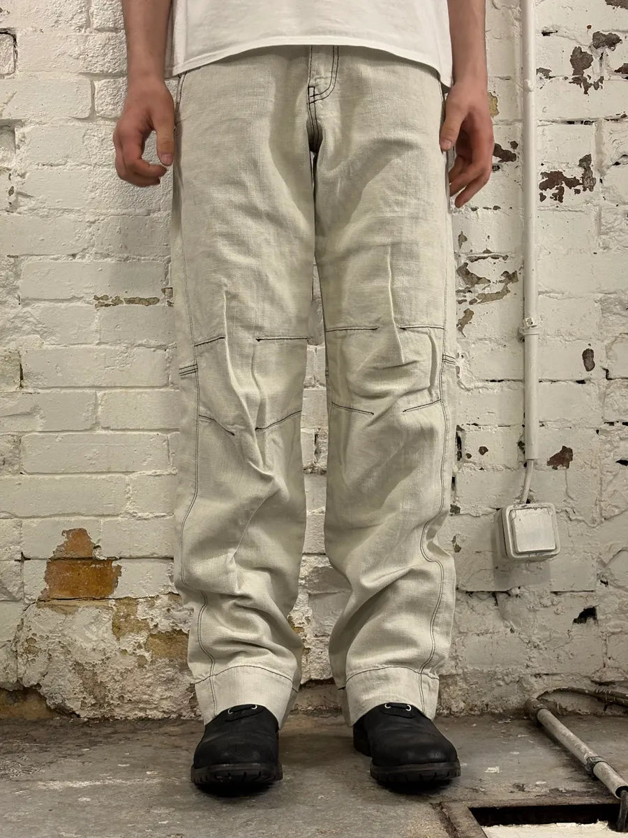 2000s Armani Tweed Light White Cozy Pants LmPNxmJ 1