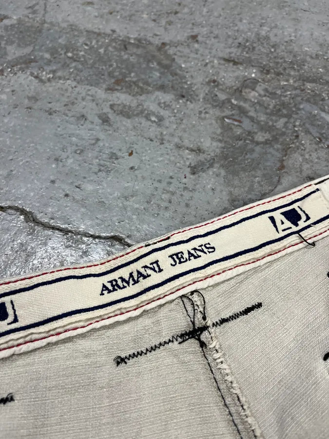 2000s Armani Tweed Light White Cozy Pants LmPNxmJ 10