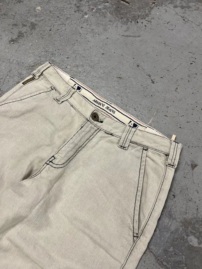 2000s Armani Tweed Light White Cozy Pants LmPNxmJ 5