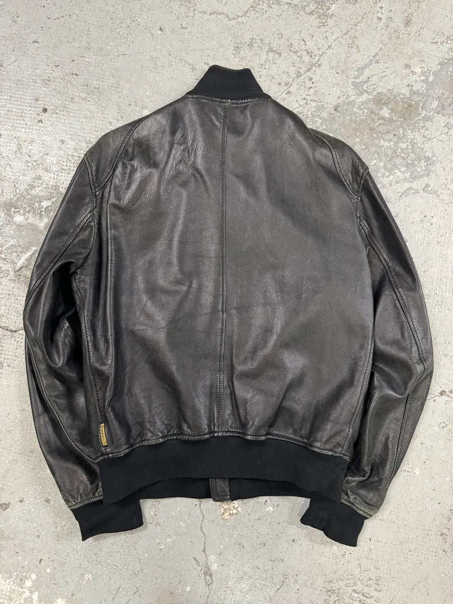 2000s Armani Utility Black Italian Leather Jacket HVtthjQ 1