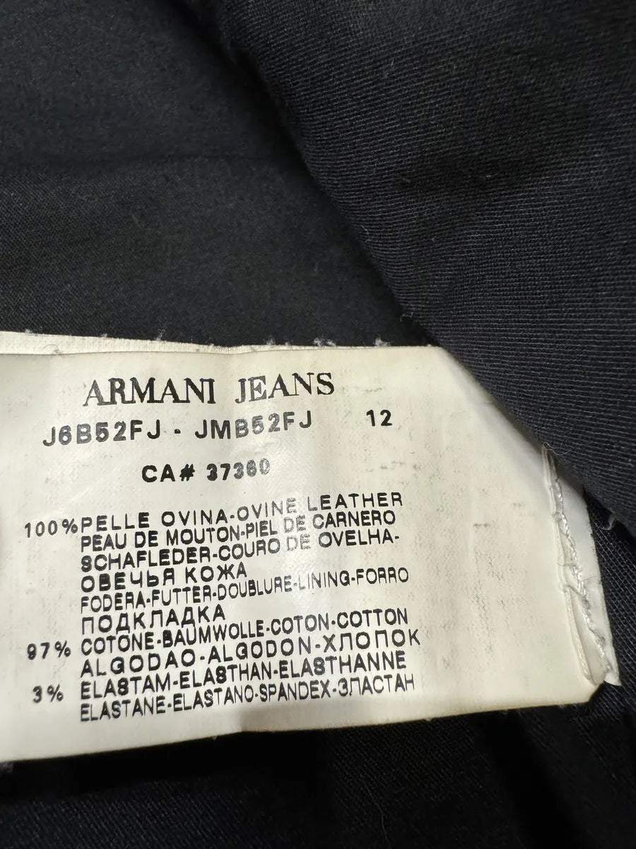 2000s Armani Utility Black Italian Leather Jacket HVtthjQ 9