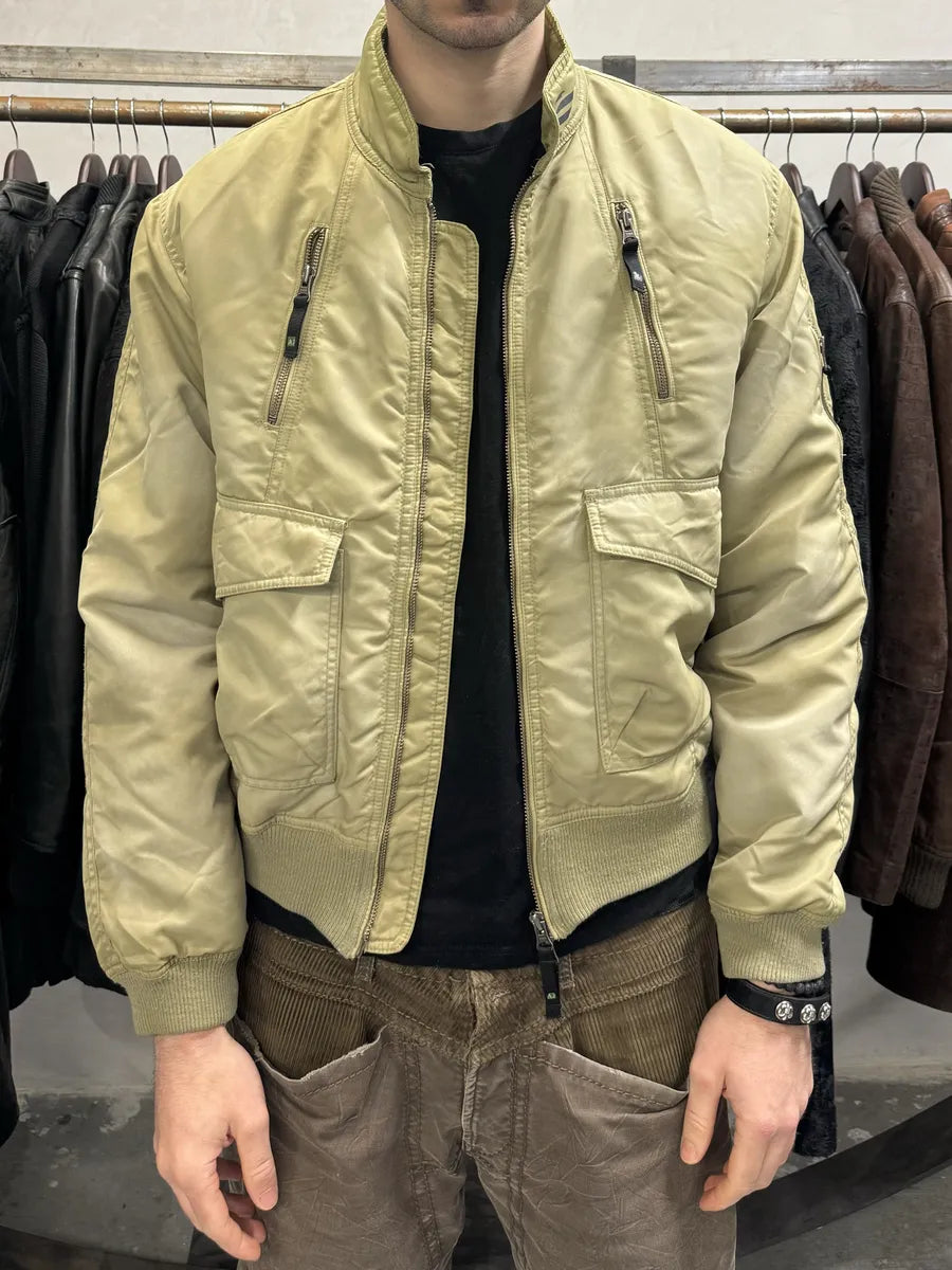 2000s Armani Utility Drift Faded Bomber Jacket AiEKEIR 0